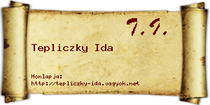 Tepliczky Ida névjegykártya
