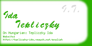 ida tepliczky business card